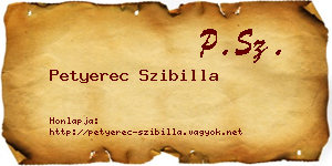 Petyerec Szibilla névjegykártya